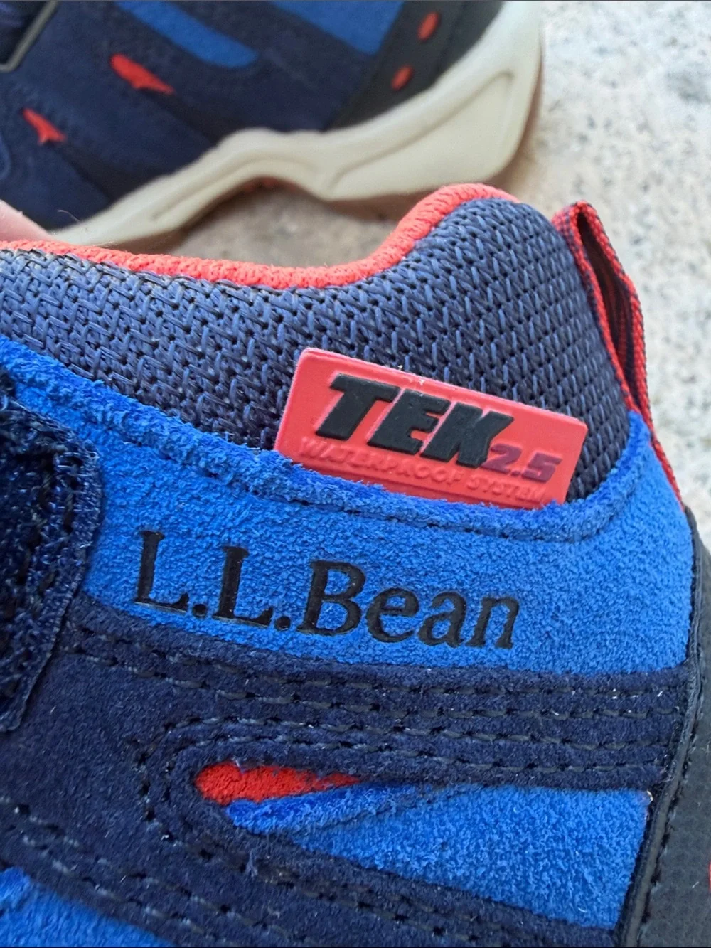 L.L. Bean Trail Model Hiker Lace Free Navy Blue Waterproof Boots Toddler Size 10